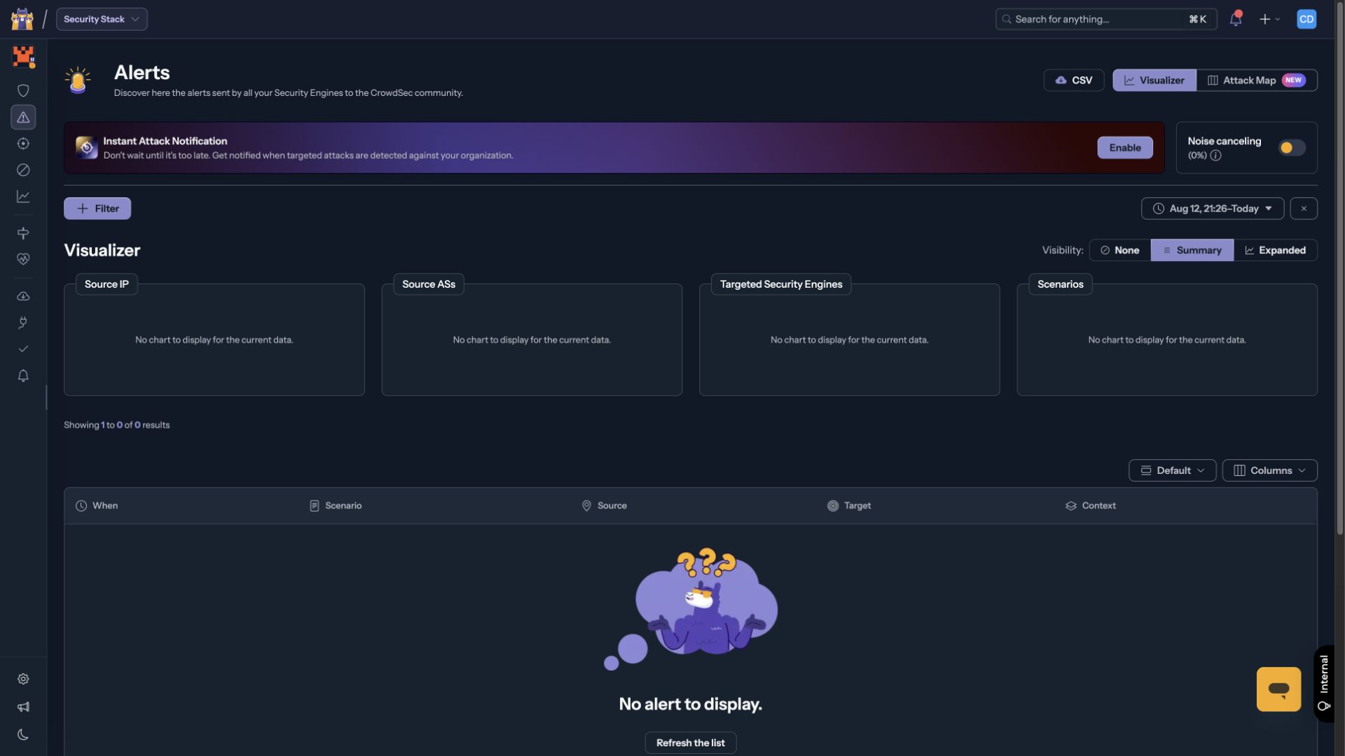 Enable Instant Attack Notification from the Alerts page