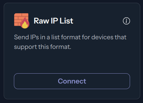 Raw IP List Integration Card